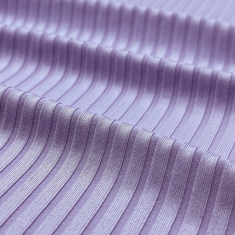Fleece Rib Drop needle rib fabric 250gsm | Full dull high stretch | 92 polyester 8 ...